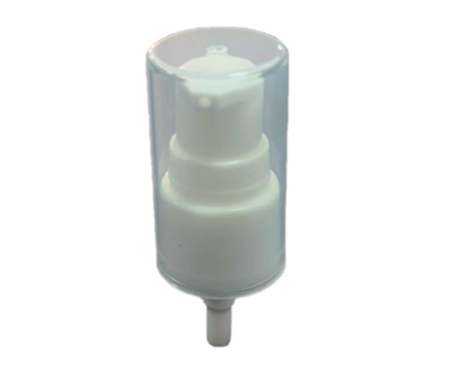 20/410 powder pump with full cover—ideal for bulk cosmetic powder products (loose powder, foundation). Prevents leakage & dust.