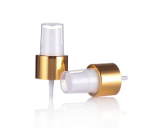 Transparent Spray Pump Heads with Gold Decorative Ring - Suitable for liquids like perfume and toner, fine - mist spraying with excellent sealing