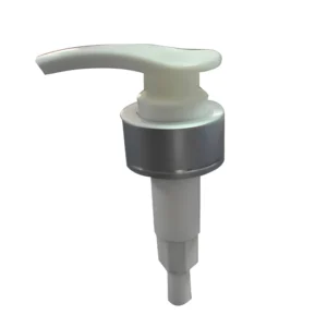 Factory - direct 38/410 electroplated aluminum pump dispenser, engineered for large - scale luxury product orders. Enhances premium branding with metallic accents.