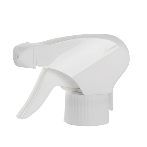 white and white trigger spray nozzle, ideal for household cleaning and garden spraying tasks, durable plastic construction