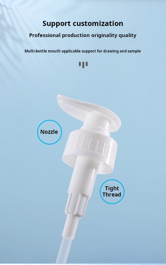 Product image of Yuyao Yurongfa Plastic’s gold spiral-sealed pump head, featuring upgraded rotating seal technology for anti-leakage when inverted and moisture resistance, suitable for daily chemical packaging.