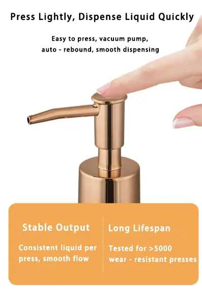 Foreign trade export spray pump product image | Copper - colored 按压 pump | Press lightly for quick liquid dispensing | Vacuum auto - rebound | Stable output | 5000 - press lifespan